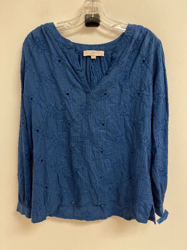 Top Long Sleeve By Loft In Blue, Size: S