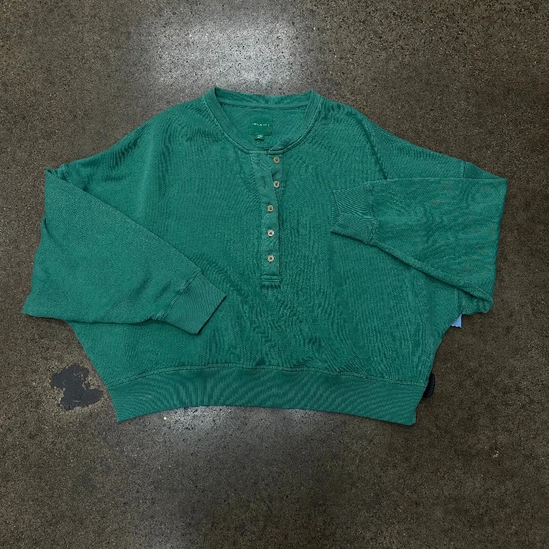 Top Long Sleeve By American Eagle In Green, Size: Xl