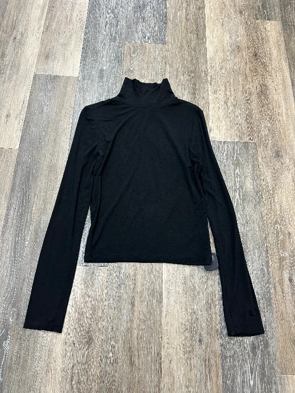 Top Long Sleeve By Double Zero In Black, Size: L