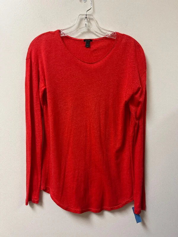 Top Long Sleeve By J. Crew In Red, Size: Xs