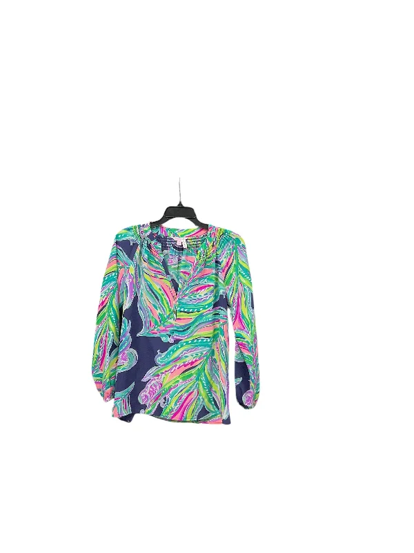 Top Long Sleeve By Lilly Pulitzer In Rainbow Print, Size: Xs