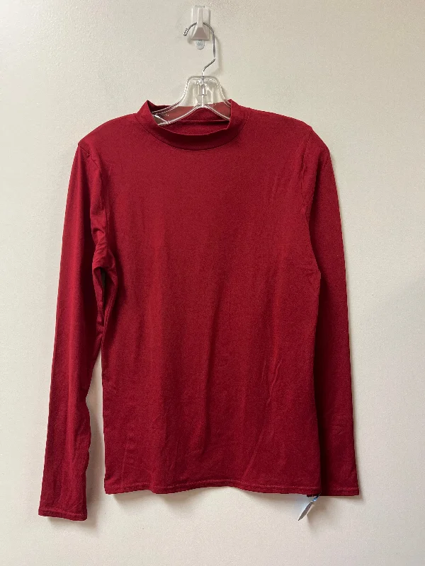 Top Long Sleeve By Clothes Mentor In Red, Size: M