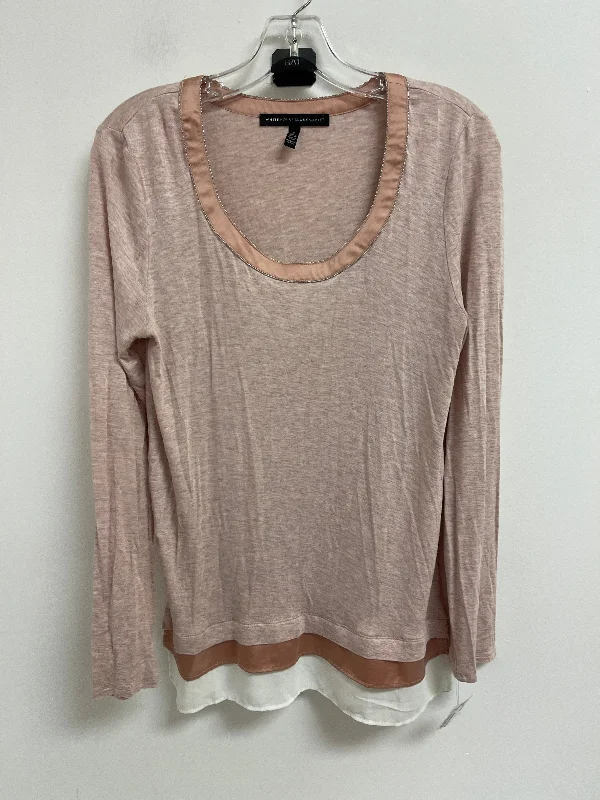 Top Long Sleeve By White House Black Market In Pink, Size: S