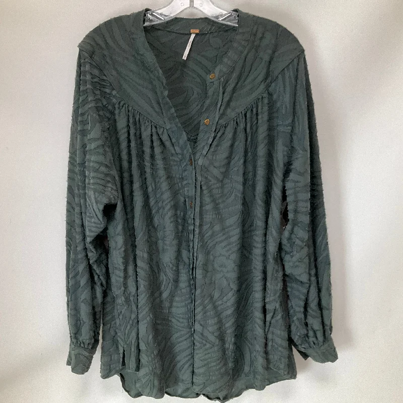 Top Long Sleeve By Free People In Green, Size: M