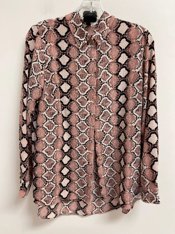 Top Long Sleeve By Jones New York In Snakeskin Print, Size: S