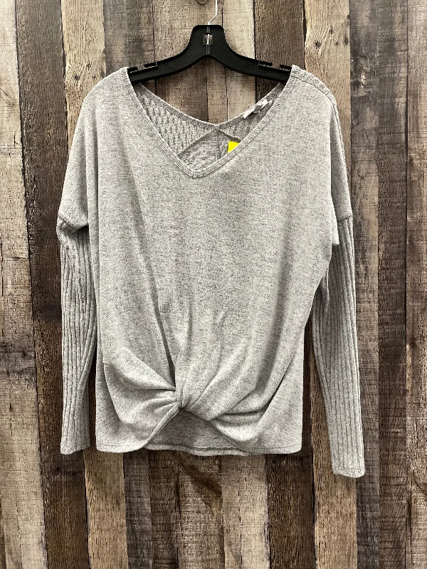 Top Long Sleeve By White Birch In Grey, Size: M