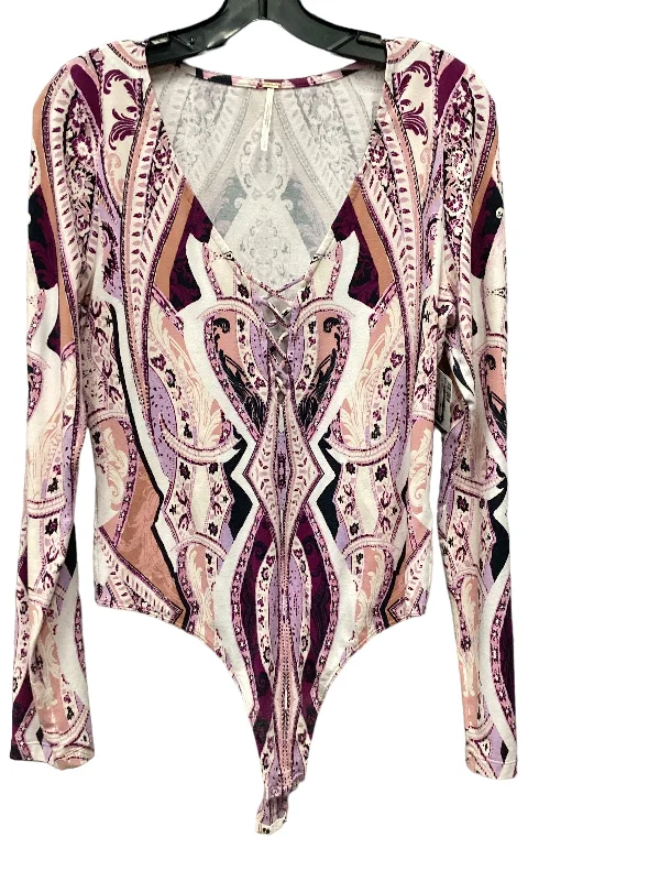 Bodysuit By Free People In Pink & Purple, Size: L