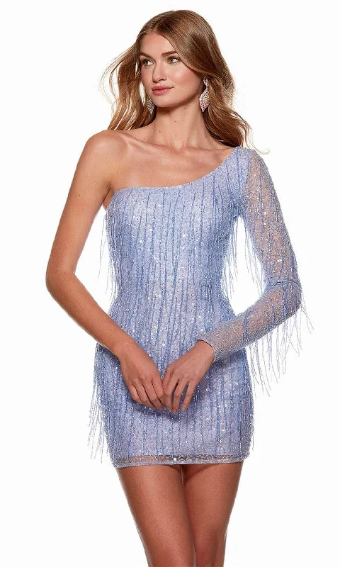 Alyce Paris 4646 - Illusion One Sleeved Party Dress