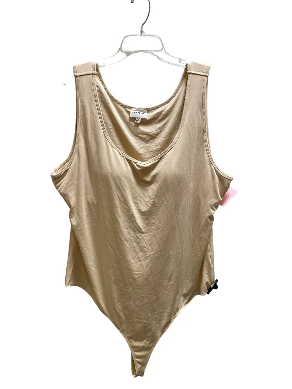 Bodysuit By Clothes Mentor In Tan, Size: 3x