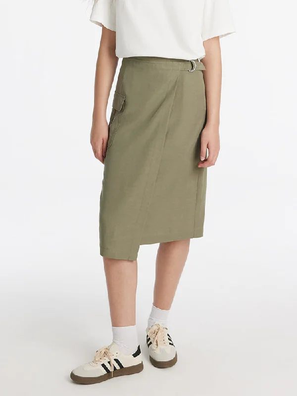 A-Line Wrapped Women Half Skirt