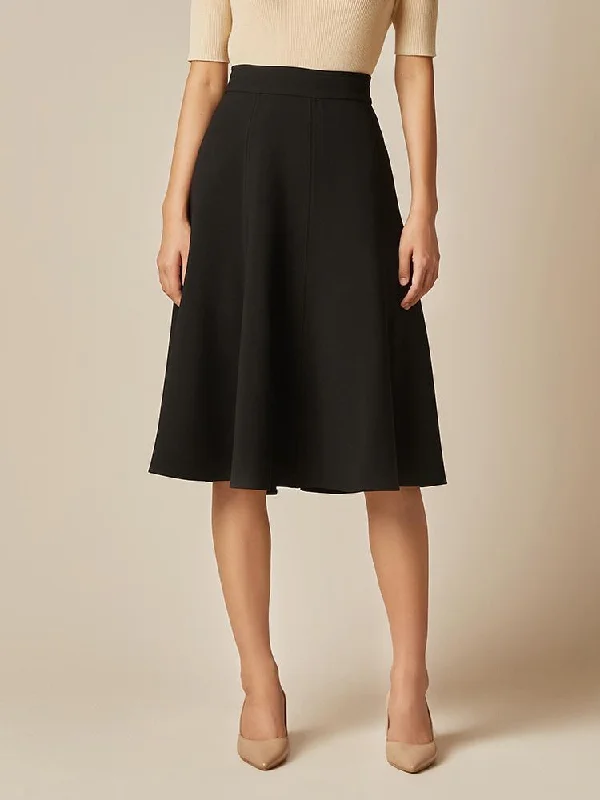 Black Knee-Length Triacetate Skirt