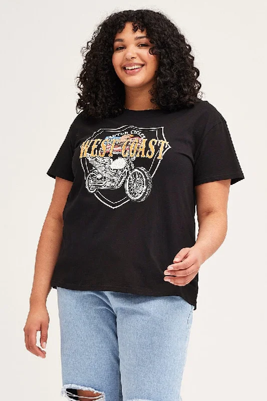 Black Short Sleeve Motor City Regular T-shirt