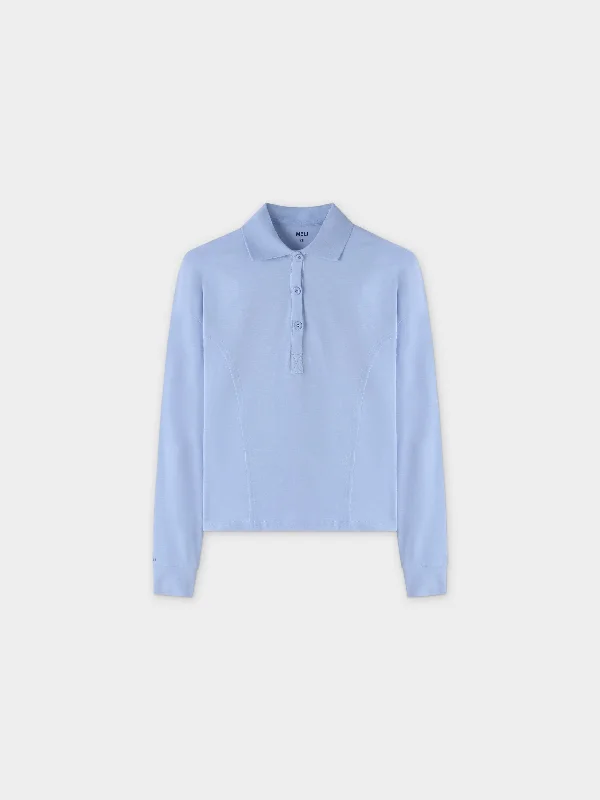 COLLAR TEE-LIGHT BLUE