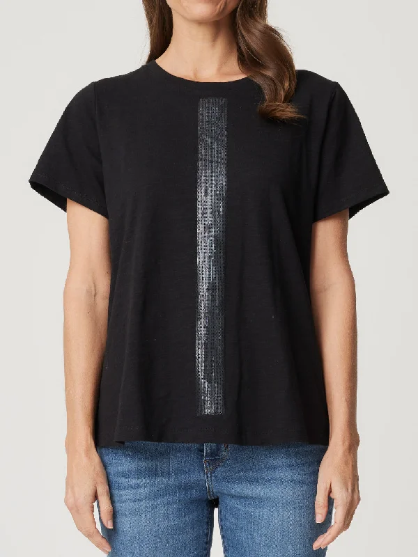 ENNI SEQUIN STRIPE TEE