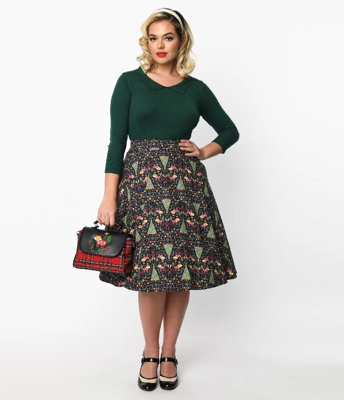 Navy Heritage Scandi Swing Skirt