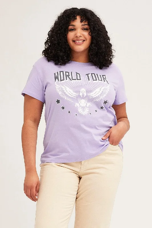 Purple Short Sleeve World Tour Regular T-shirt