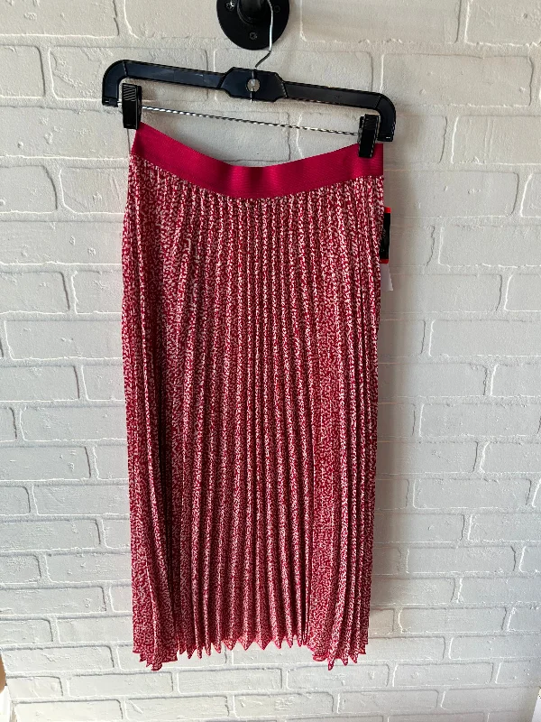 Skirt Midi By Vince Camuto In Pink & White, Size: 0