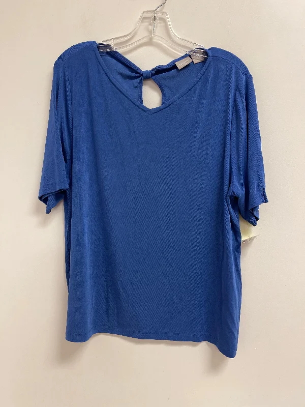 Top Short Sleeve By Chicos In Blue, Size: Xl