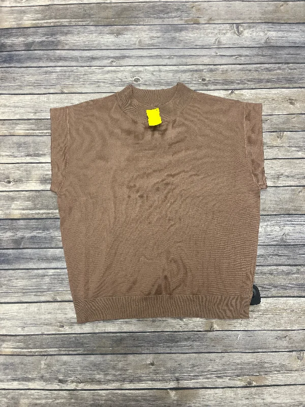 Top Short Sleeve By Cmf In Brown, Size: M