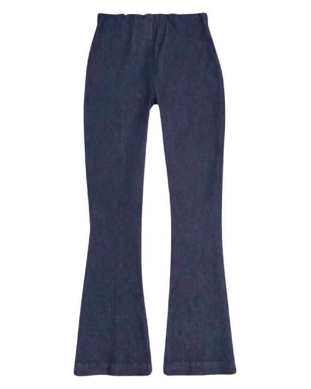 Faye Flare Cropped Pant In Indigo Stretch Denim