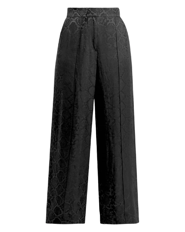 Kyra Wide Leg Pant In Black Python