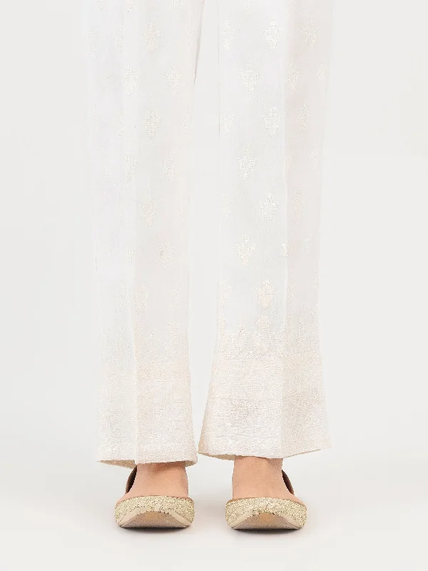 Raw Silk Trouser-Embroidered (Pret)