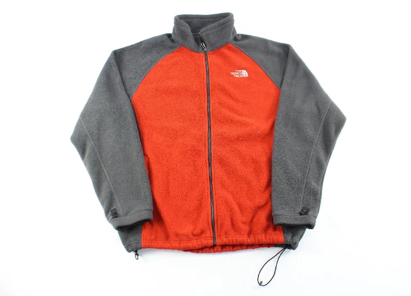 The North Face Embroidered Logo Burnt Orange & Grey Zip Up Jacket