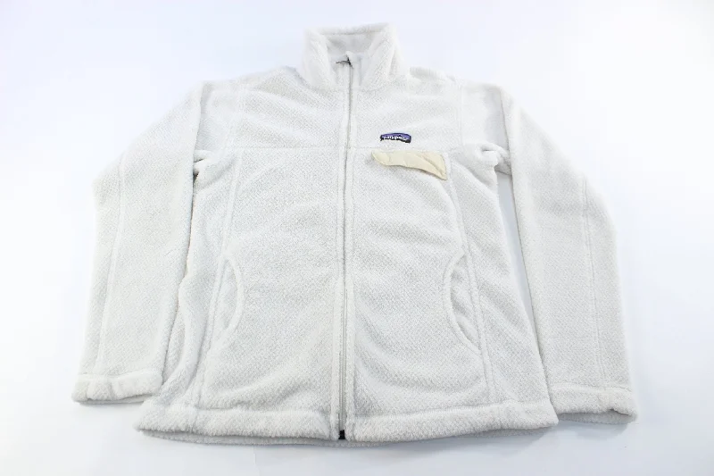 Women's Patagonia Logo Patch White Zip Up Jacket