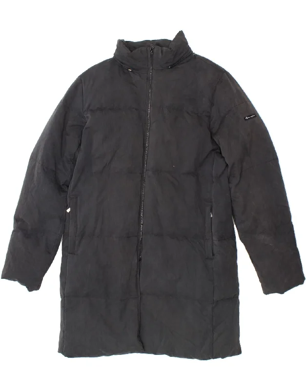 CHAMPION Womens Padded Coat UK 14 Medium Black Polyester