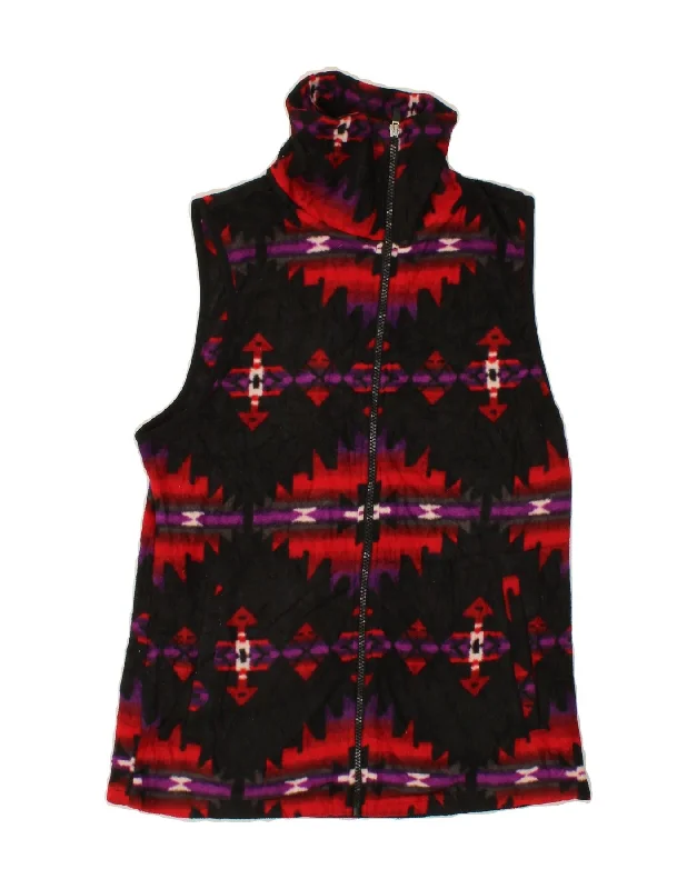 CHAPS Womens Fleece Gilet UK 10 Small Multicoloured Fair Isle Aztec