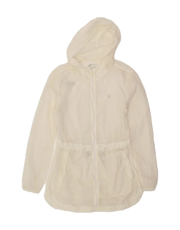 FILA Womens Hooded Rain Jacket UK 12 Medium White