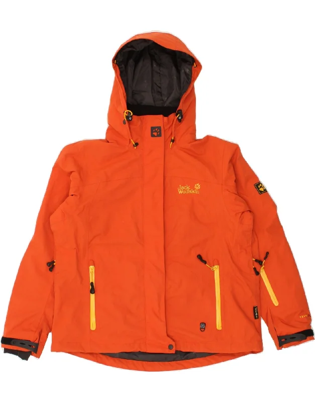 JACK WOLFSKIN Womens Loose Fit Hooded Windbreaker Jacket UK 18 XL Orange