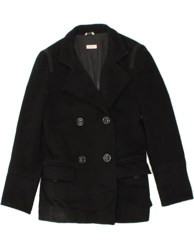 MAX & CO. Womens Pea Coat UK 10 Small Black Virgin Wool