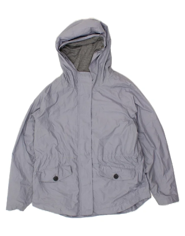 ROHAN Womens Hooded Rain Jacket UK 14 Medium Grey Polyester