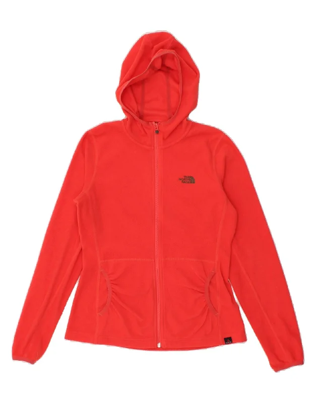 THE NORTH FACE Womens Hooded Fleece Jacket UK 10 Small Red Polyester