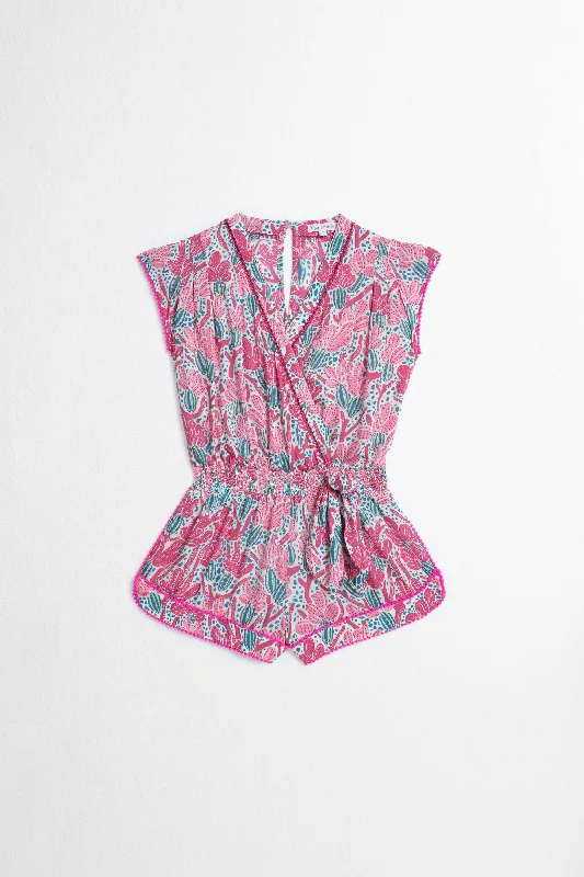 Kids Short Jumpsuit Anaik - Pink Kaktus