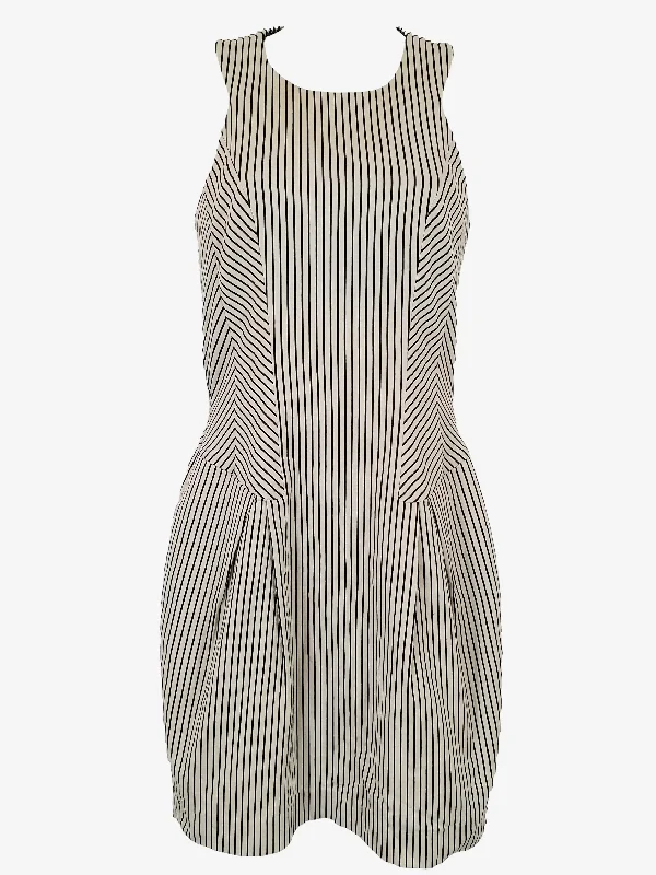 Cue Striped Office Midi Dress Size 6