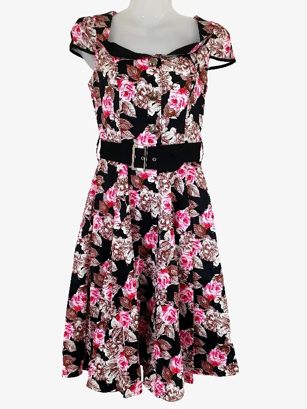 Hearts & Roses Floral Midi Dress Size 10