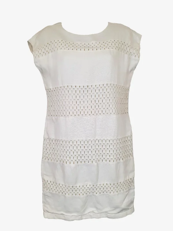 Jigsaw Cream Shift Midi Dress Size XS