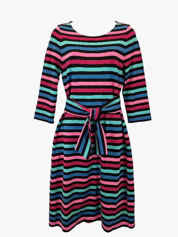 Review Estella Ponte Striped Midi Dress Size 10