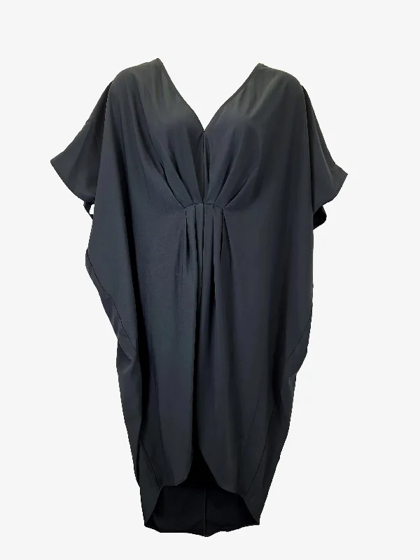 Willa Charcoal Draped Kaftan Style Midi Dress Size 18