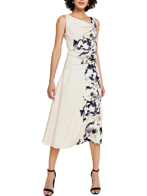 Womens Coacktail Floral Midi Dress