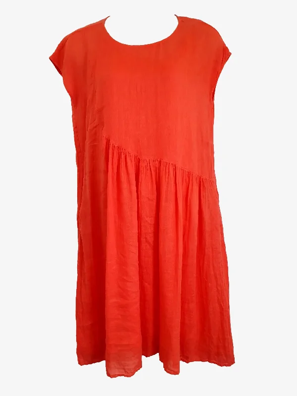 Zyga Watermelon Linen Midi Dress Size L