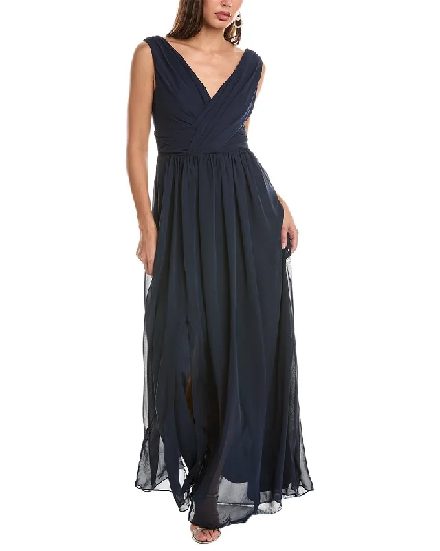 Dessy Collection Draped Chiffon Maxi Dress