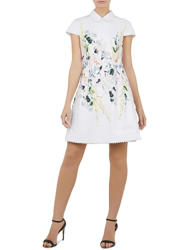 Elegance Womens Floral Short Mini Dress