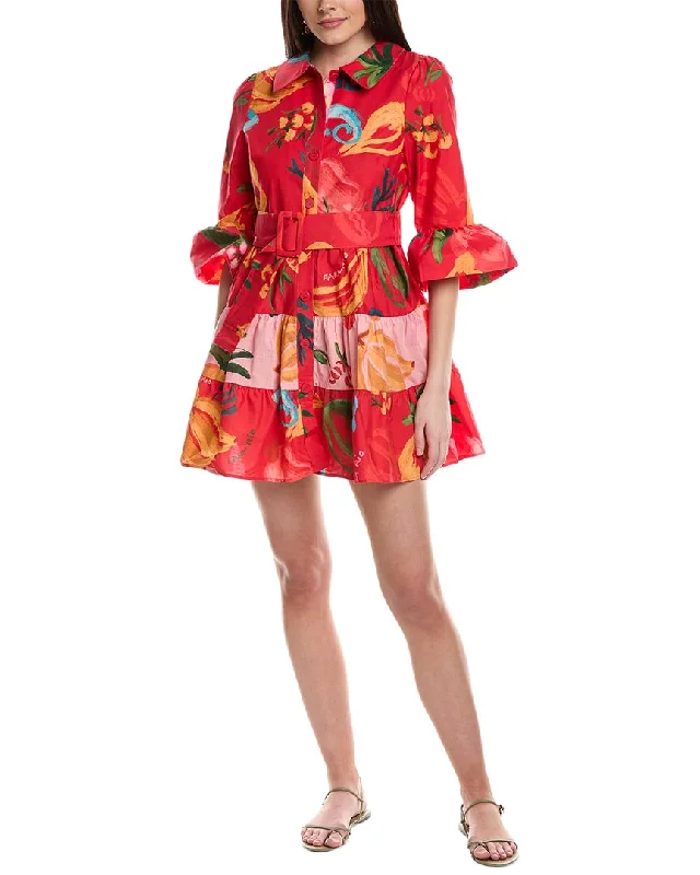 FARM Rio Mixed Fruits Ocean Mini Dress