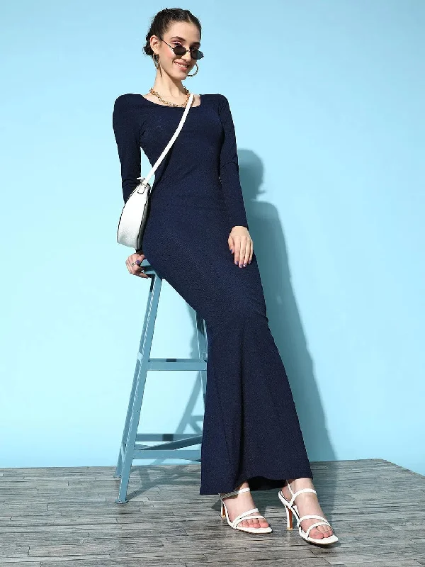 Veni Vidi Vici Navy Bodycon Maxi Dress