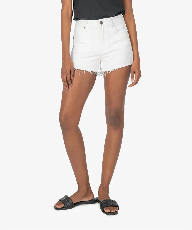 Jane High Rise Cut-Off Shorts In Optic White