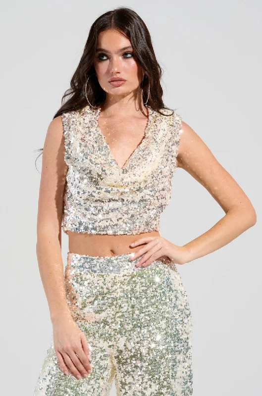 STAR OF THE SHOW SEQUIN CROP TOP