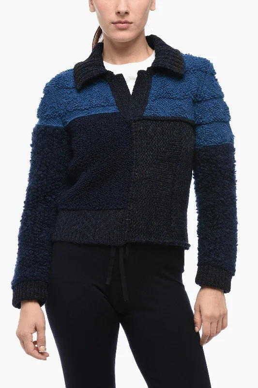 Bottega Veneta Polo Neck Wool Crop Pullover